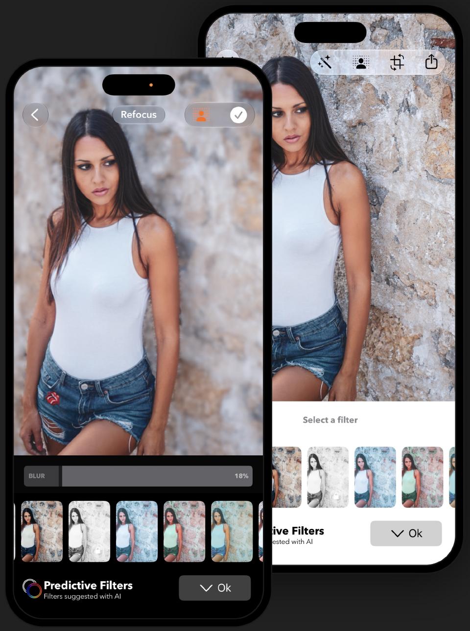Refocus: subject selection and background blur
