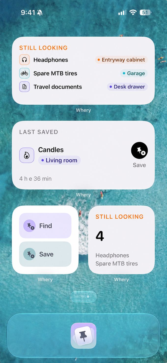 Whery widgets on the iPhone Home Screen