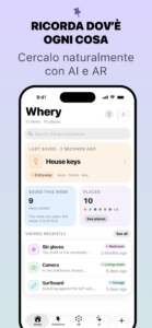 Whery: oggetti salvati e luoghi