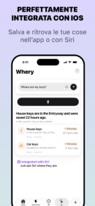 Whery: ricerca di un oggetto e posizione salvata