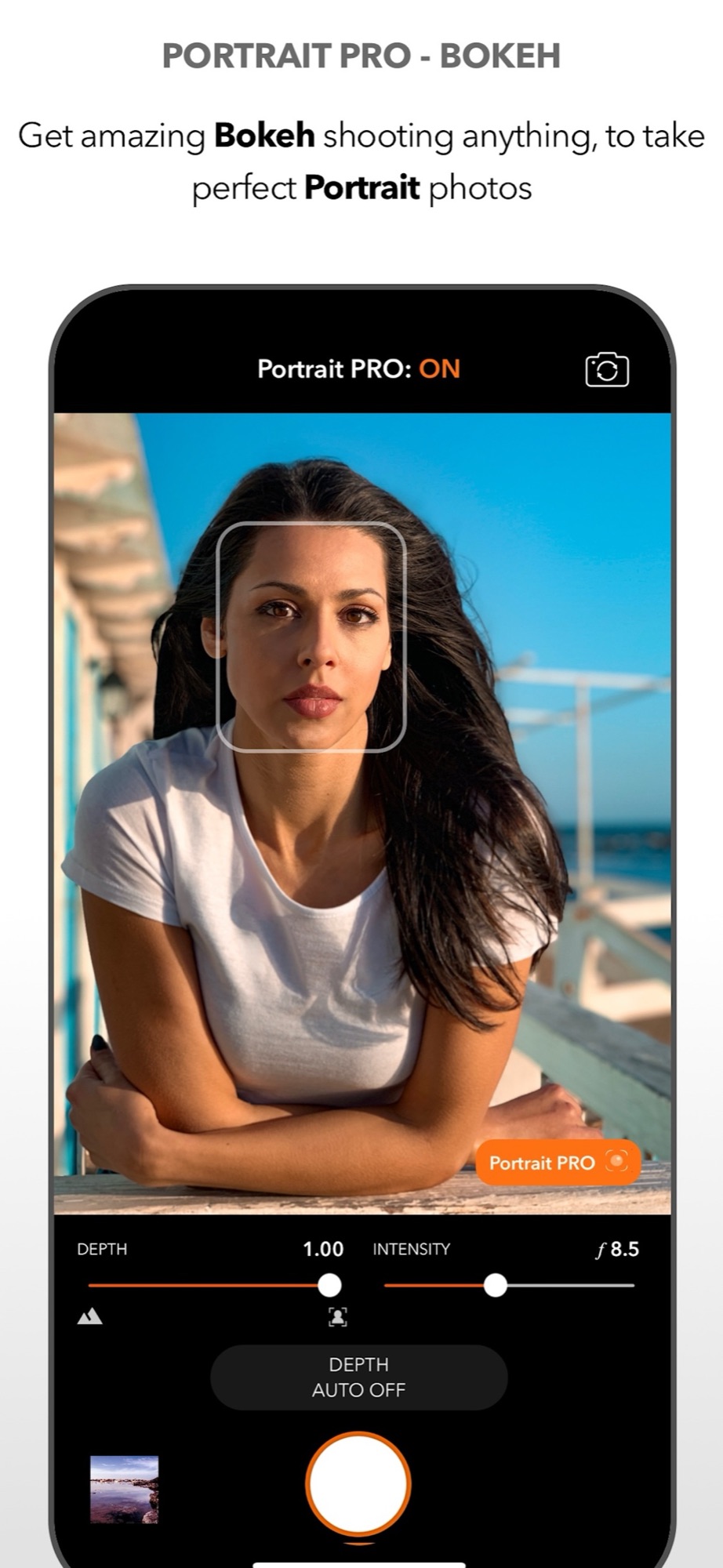 Portrait PRO with adjustable depth and blur intensity.