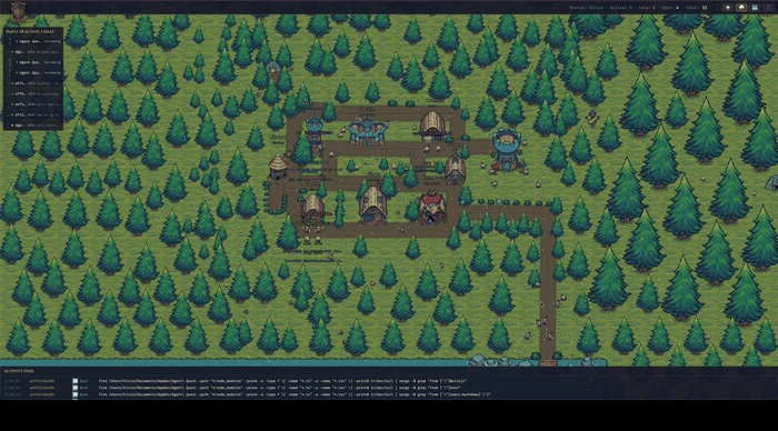 Agent Quest village at night