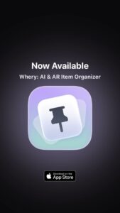 Whery: AI & AR Item Organizer — disponibile su App Store