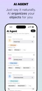 Whery on iPhone: the AI Agent splitting one sentence into three things with their places