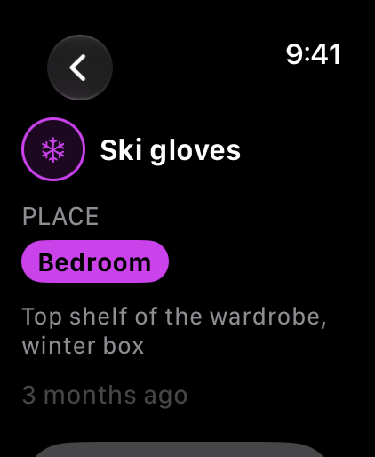 Whery on Apple Watch: a thing with its place and exact spot